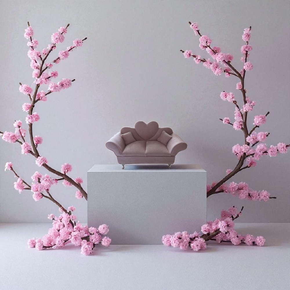 Elegant Pink Loveseat Sofa Jewelry Box